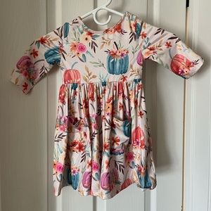 NWT Mila & Rose floral & pumpkin dress size 3t